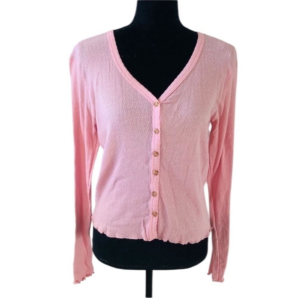 Poof New‎ York Cardigan Women Large Pink NWT